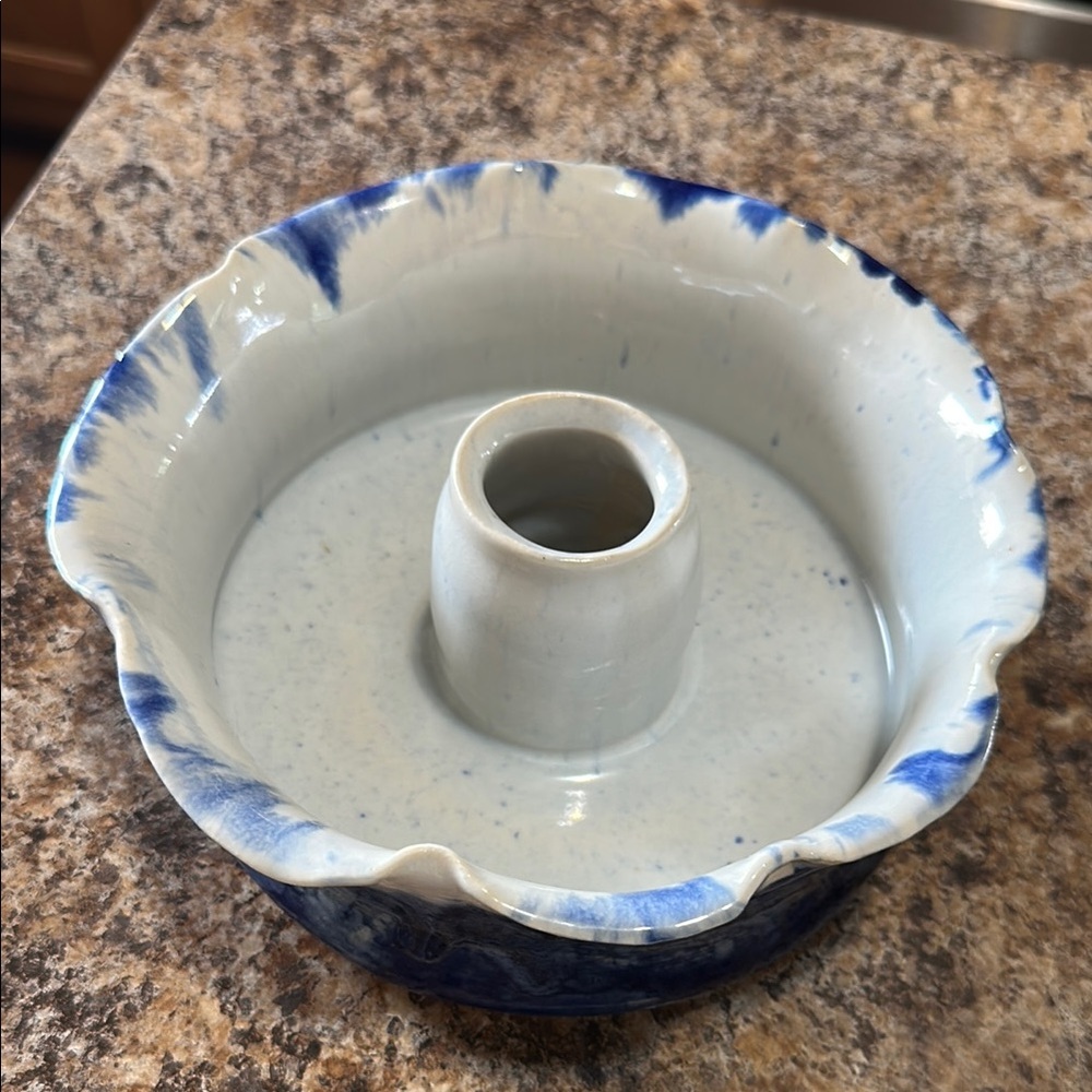 Blue and White Scalloped Cookware Dish